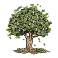 Geld Baum Illustration, Geld Finanzen, Geld sparen. png