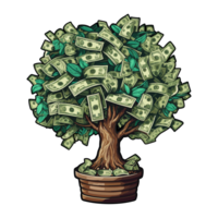 dinero árbol ilustración, dinero finanzas, dinero ahorro. png