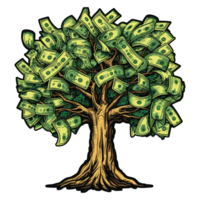 pengar träd illustration, pengar finansiera, pengar sparande. png