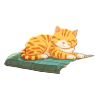 chat en train de dormir dessin animé mignonne autocollant png