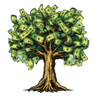 Geld Baum Illustration, Geld Finanzen, Geld sparen. png