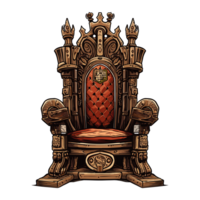 wooden throne, king chair wood png