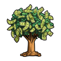 Geld Baum Illustration, Geld Finanzen, Geld sparen. png