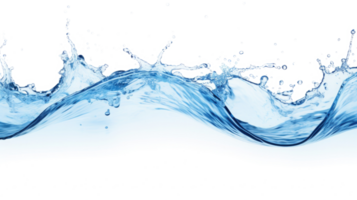 Water splashes and drops isolated on transparent background. Abstract background with blue water wave png