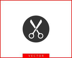 Scissor icon. Scissors vector design element or logo template. Black and white silhouette isolated.