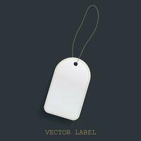 Realistic price label for sale or discount. Empty tag template. Vector retail card design