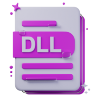 DLL file format of 3D illustration. file format 3D concept. 3d rendering png