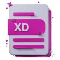 XD file format of 3D illustration. file format 3D concept. 3d rendering png