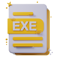 EXE file format of 3D illustration. file format 3D concept. 3d rendering png