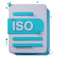 ISO file format of 3D illustration. file format 3D concept. 3d rendering png