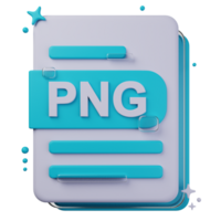 PNG file format of 3D illustration. file format 3D concept. 3d rendering