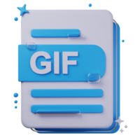 GIF file format of 3D illustration. file format 3D concept. 3d rendering png