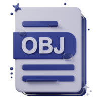 OBJ file format of 3D illustration. file format 3D concept. 3d rendering png