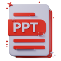 ppt file formato di 3d illustrazione. file formato 3d concetto. 3d interpretazione png