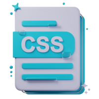 css fichier format de 3d illustration. fichier format 3d concept. 3d le rendu png