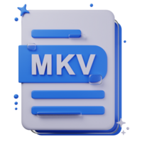 MKV file format of 3D illustration. file format 3D concept. 3d rendering png