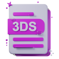 3DS file format of 3D illustration. file format 3D concept. 3d rendering png