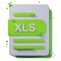 XLS file format of 3D illustration. file format 3D concept. 3d rendering png