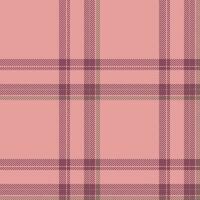 Plaid seamless pattern in pink. Check fabric texture. Vector textile print.