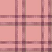 Plaid seamless pattern in pink. Check fabric texture. Vector textile print.