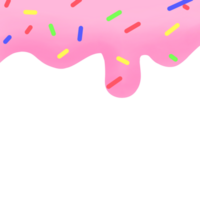 pink icing with sprinkles on a transparent background png