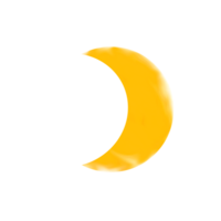 The moon  yellow crescent on a transparent background png