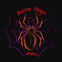 Halloween colorful grunge emblem with spider vector