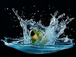 agua chapoteo volador mediante el aire comida fotografía generativo ai foto