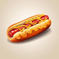 Hot Dog symbol for fast food or street food design for restaurant or cafe generative ai photo