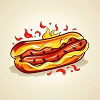 Hot Dog symbol for fast food or street food design for restaurant or cafe generative ai photo