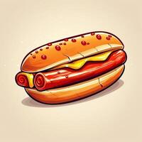 Hot Dog symbol for fast food or street food design for restaurant or cafe generative ai photo