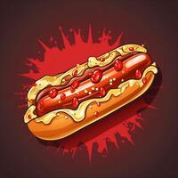 Hot Dog symbol for fast food or street food design for restaurant or cafe generative ai photo