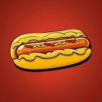 Hot Dog symbol for fast food or street food design for restaurant or cafe generative ai photo