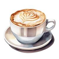 watercolor ultra realistic and hyper detailed of white coffee, clipart, white background generative ai photo