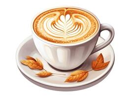 watercolor ultra realistic and hyper detailed of white coffee, clipart, white background generative ai photo