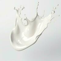 White milk wave splash with splatters and drops generative ai photo