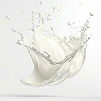 White milk wave splash with splatters and drops generative ai photo