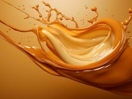Caramel splash generative ai photo