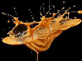 Caramel splash generative ai photo