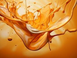 Caramel splash generative ai photo