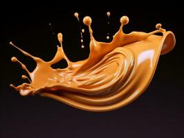 Caramel splash generative ai photo