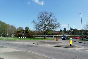 Low Angle View of Northern Cityscape of Luton City of England UK, Image Was Captured on April 19th, 2023 photo