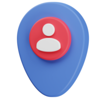 map pointer marker pin with a person user icon people location concept 3d png