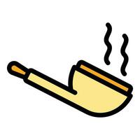 Smoking pipe icon vector flat