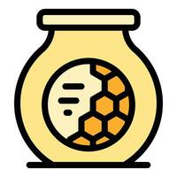 Honey jar icon vector flat