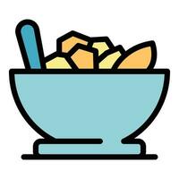 Cereal breakfast icon vector flat