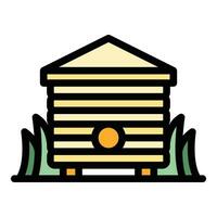 Bee hive container icon vector flat