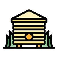 Bee hive container icon vector flat