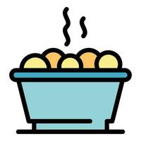 Hot cereal food icon vector flat