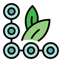 Leaf plant cosmetic icon vector flat